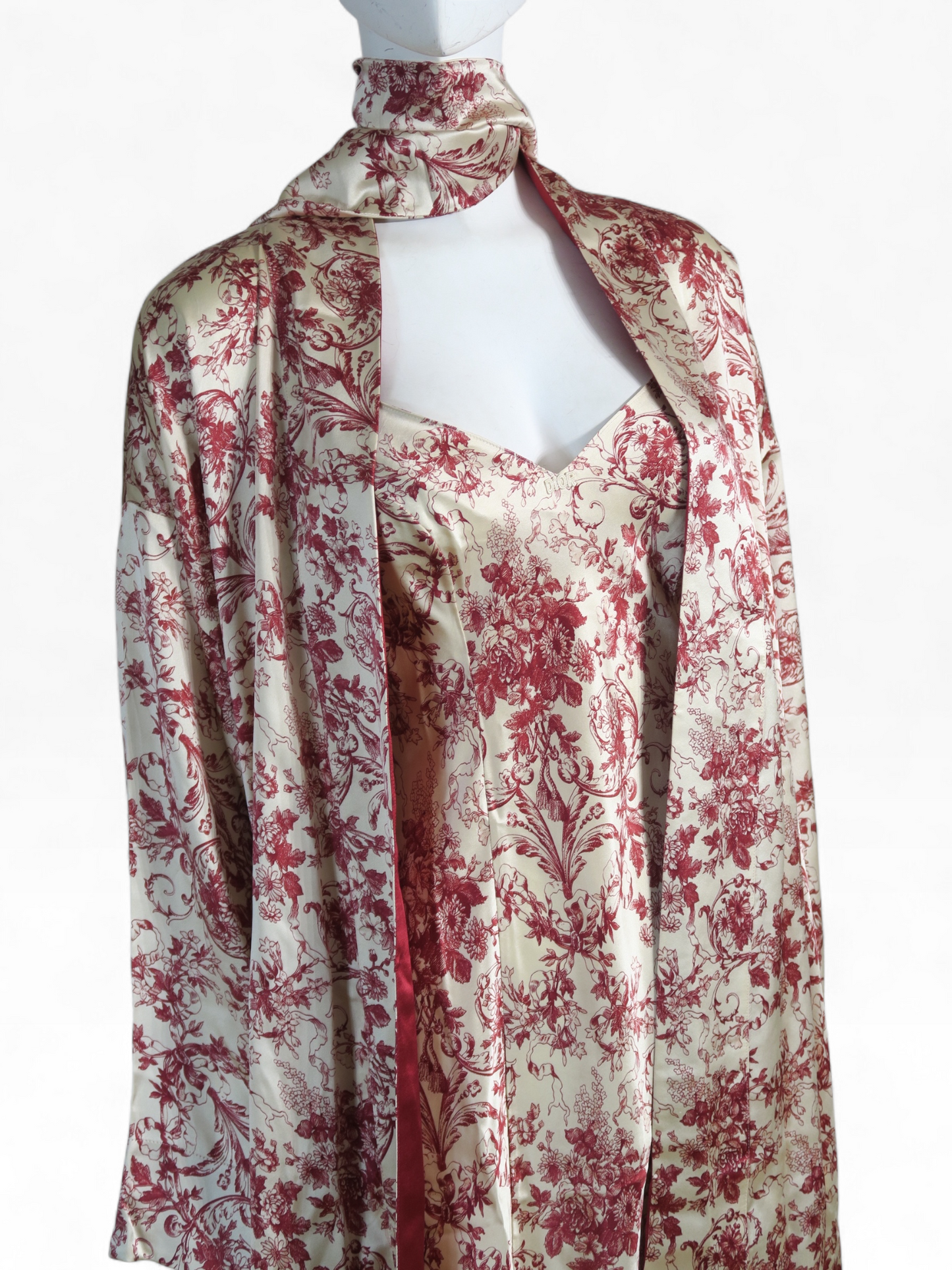 Dior spring 1998 silk printed kimono dress