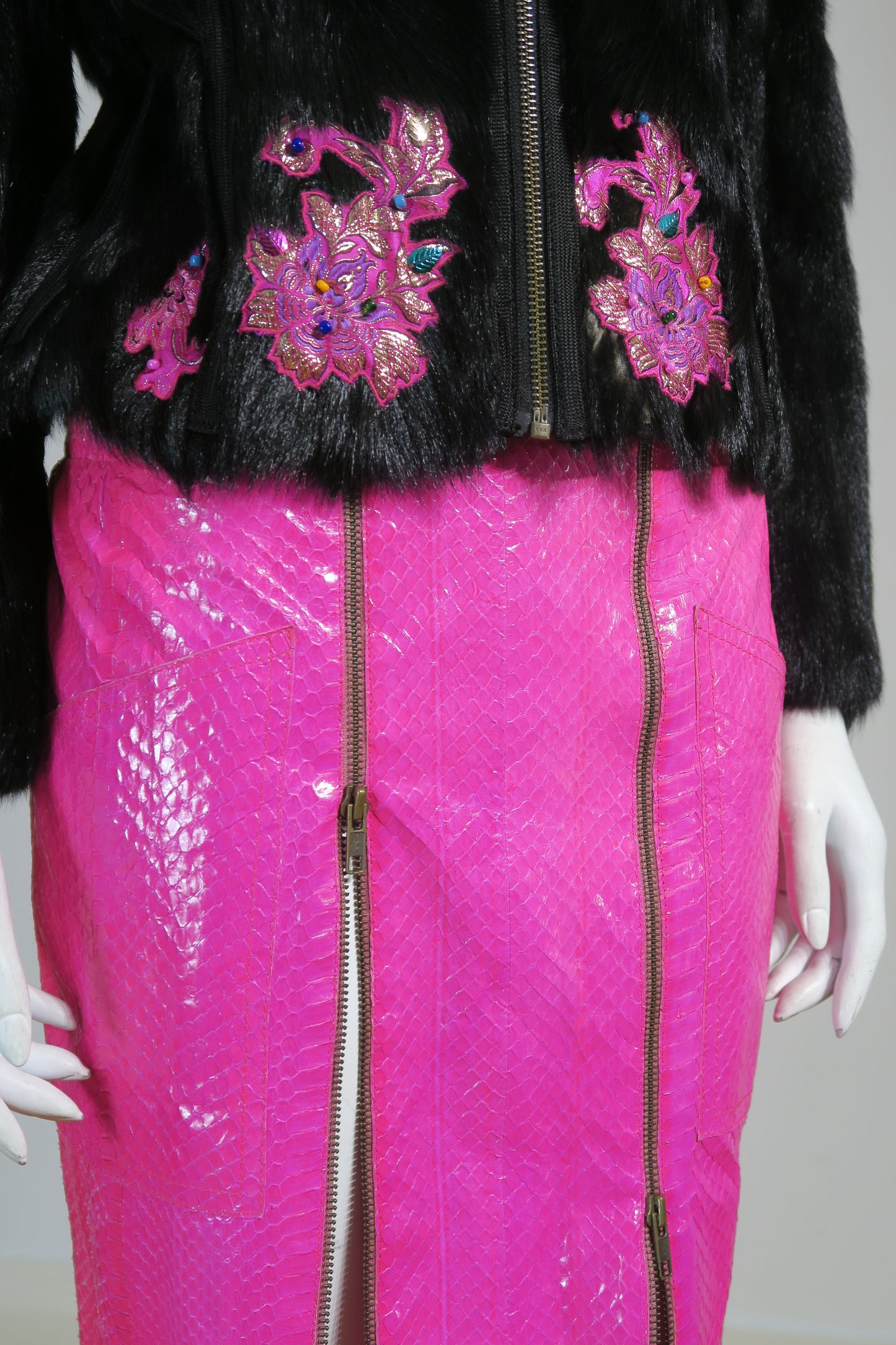 John Galliano fur exotic set