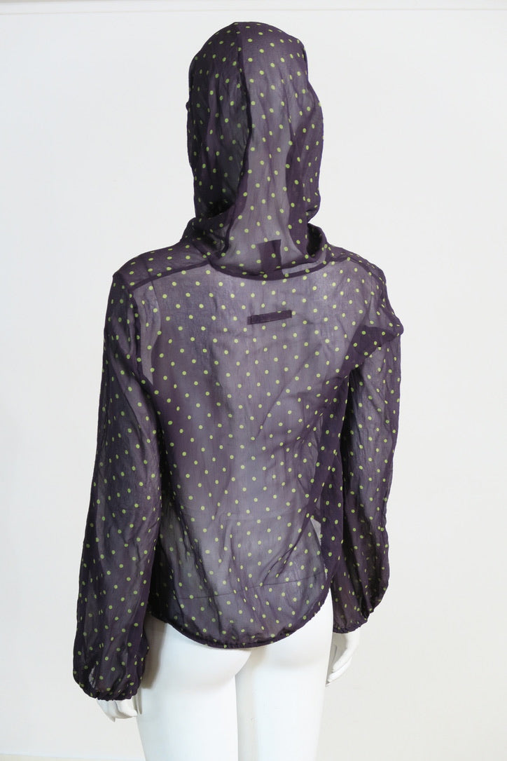 Gaultier polka dot top silk purple