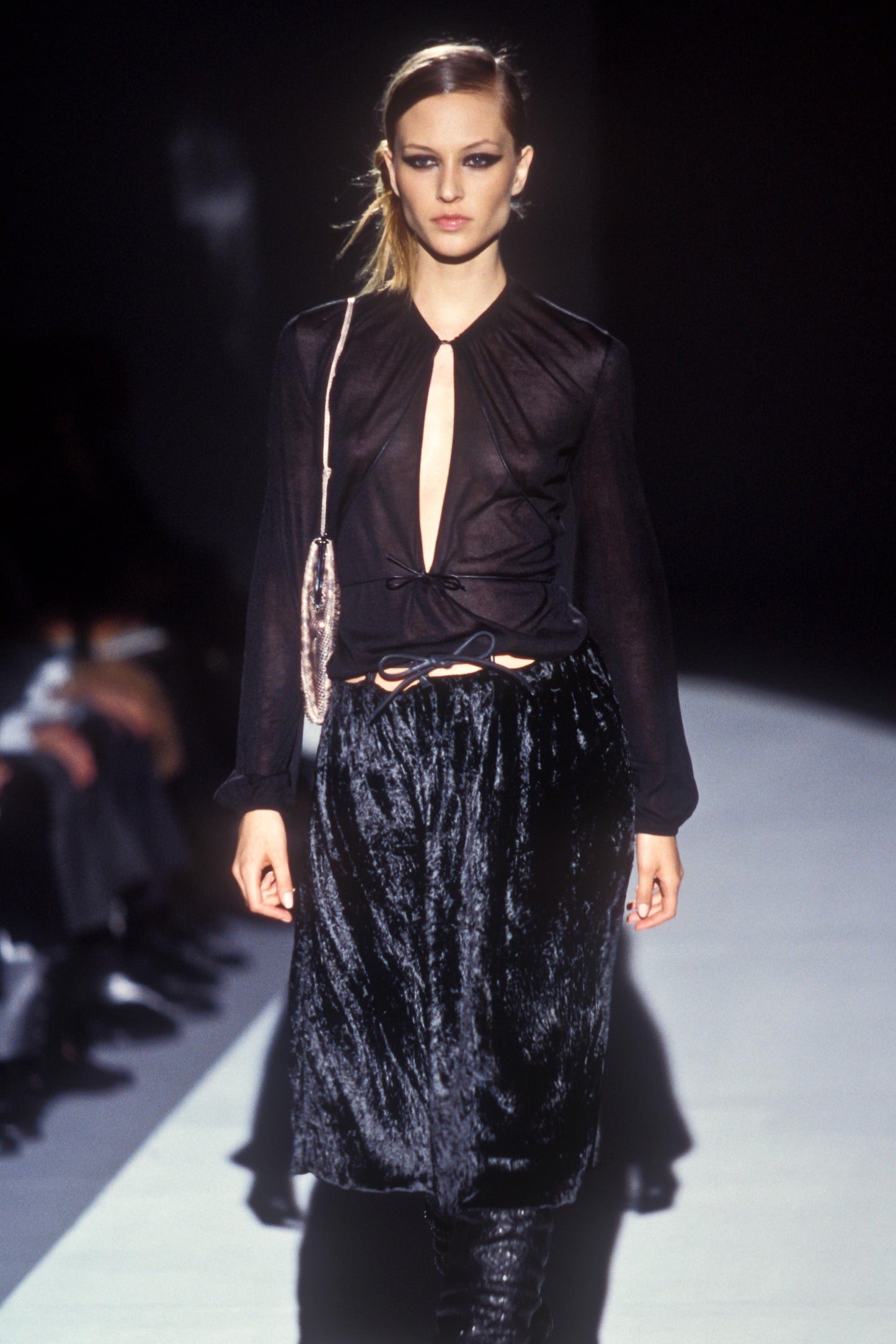 Gucci Fall Winter 1999 runway velvet midi skirt