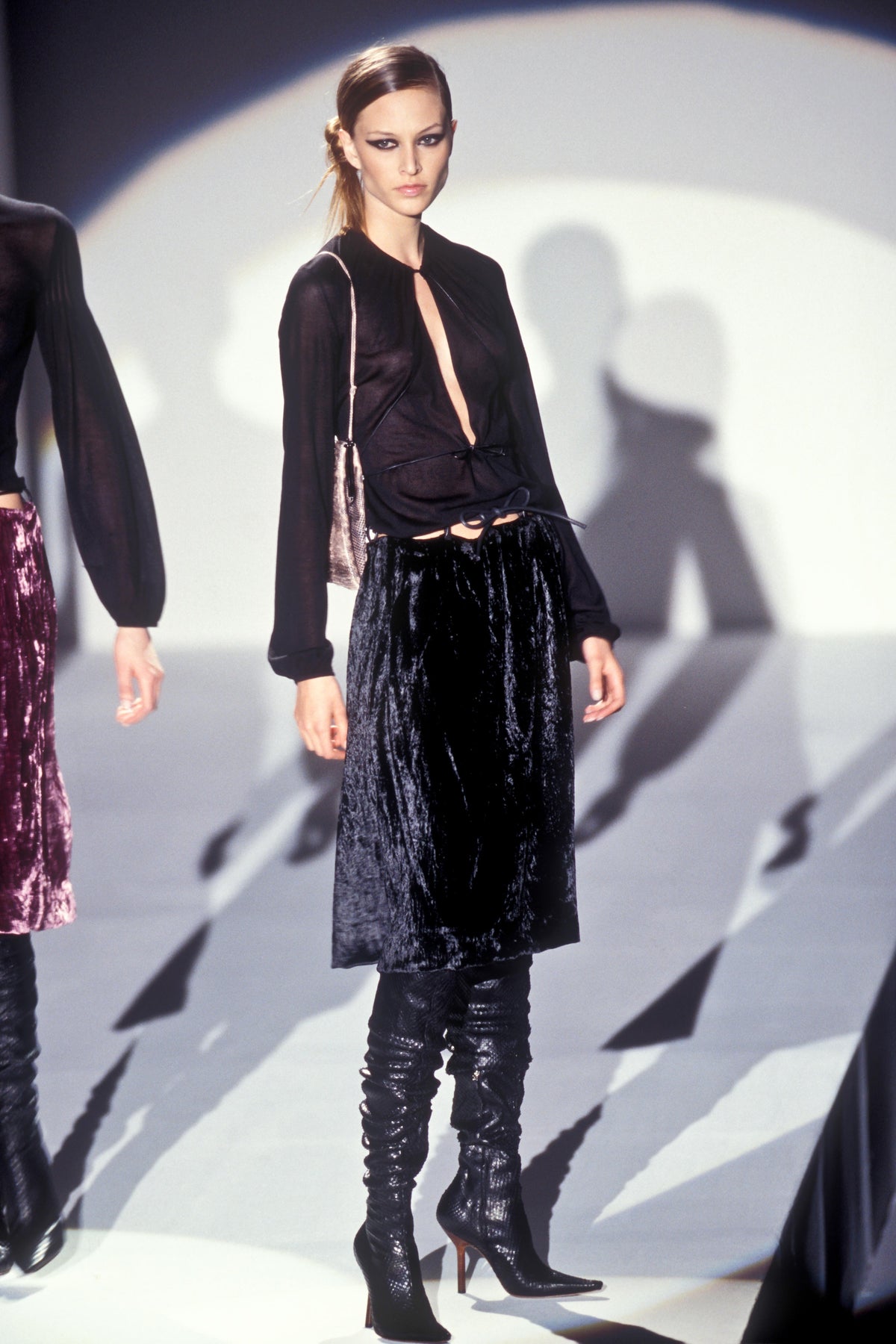 Gucci Fall Winter 1999 runway velvet midi skirt
