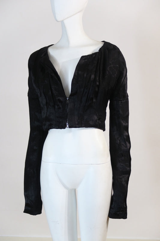 Gucci Tom Ford 2002 silk jacquard jacket cropped