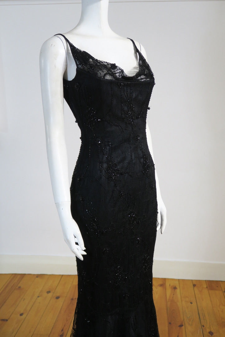 Guy Laroche fall 2002 maxi dress beaded Paris