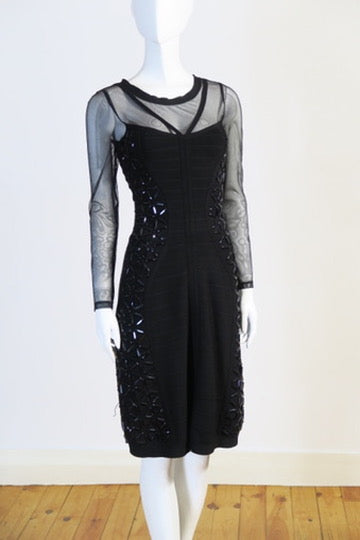 Herve Leger statement dress bodycon beaded