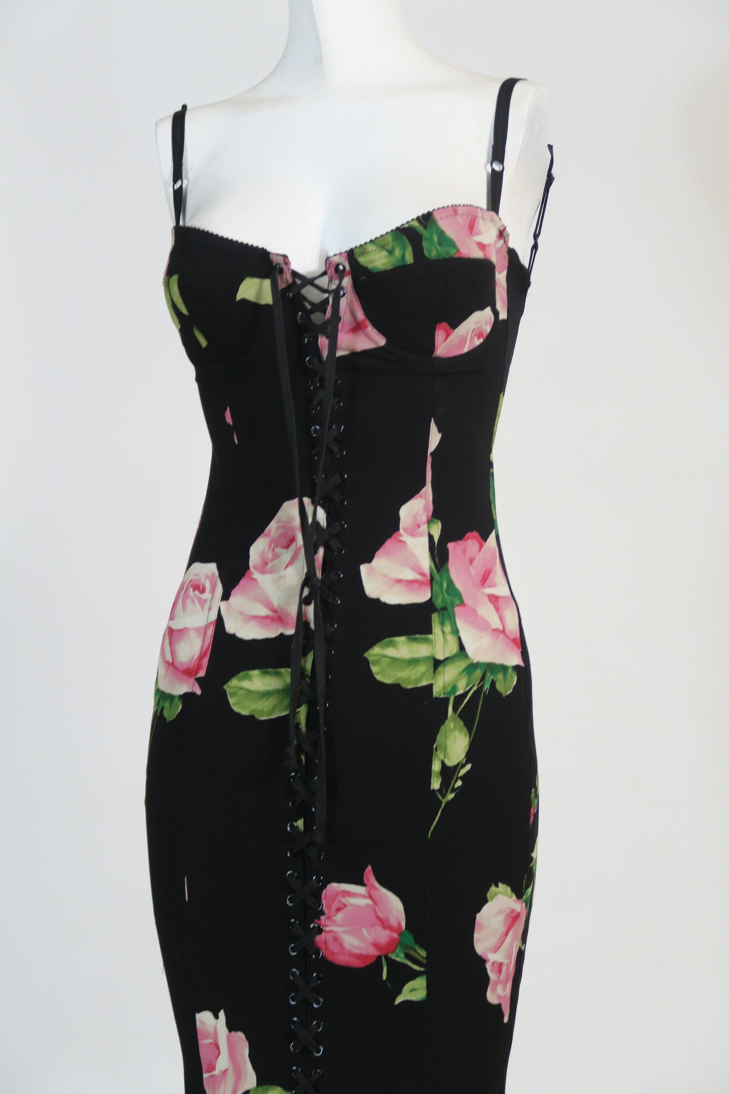 Dolce & Gabbana floral lace up silk dress