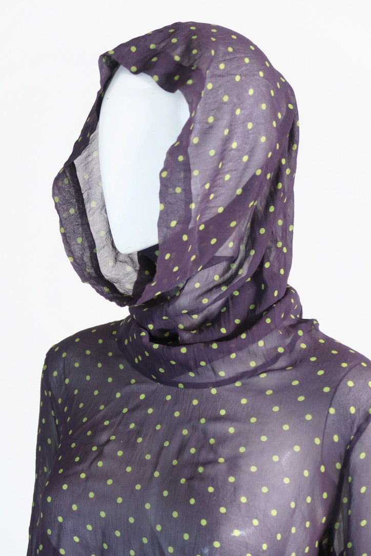 JPG oversized silk top hood vintage