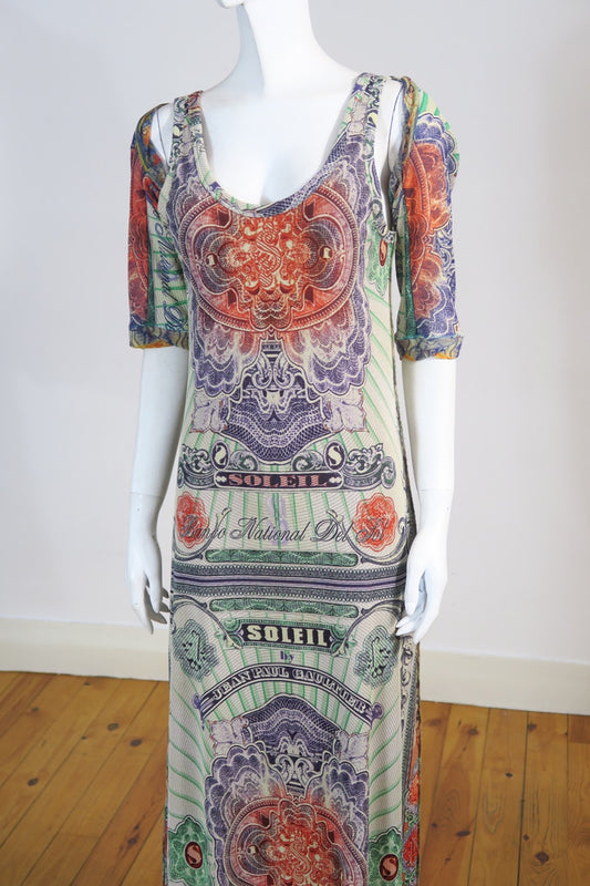 Jean Paul Gaultier poker print mesh dress