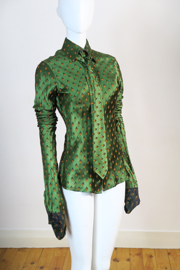 Jean Paul Gaultier silk shirt oversized sleeves