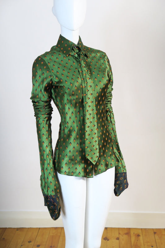Jean Paul Gaultier silk shirt oversized sleeves