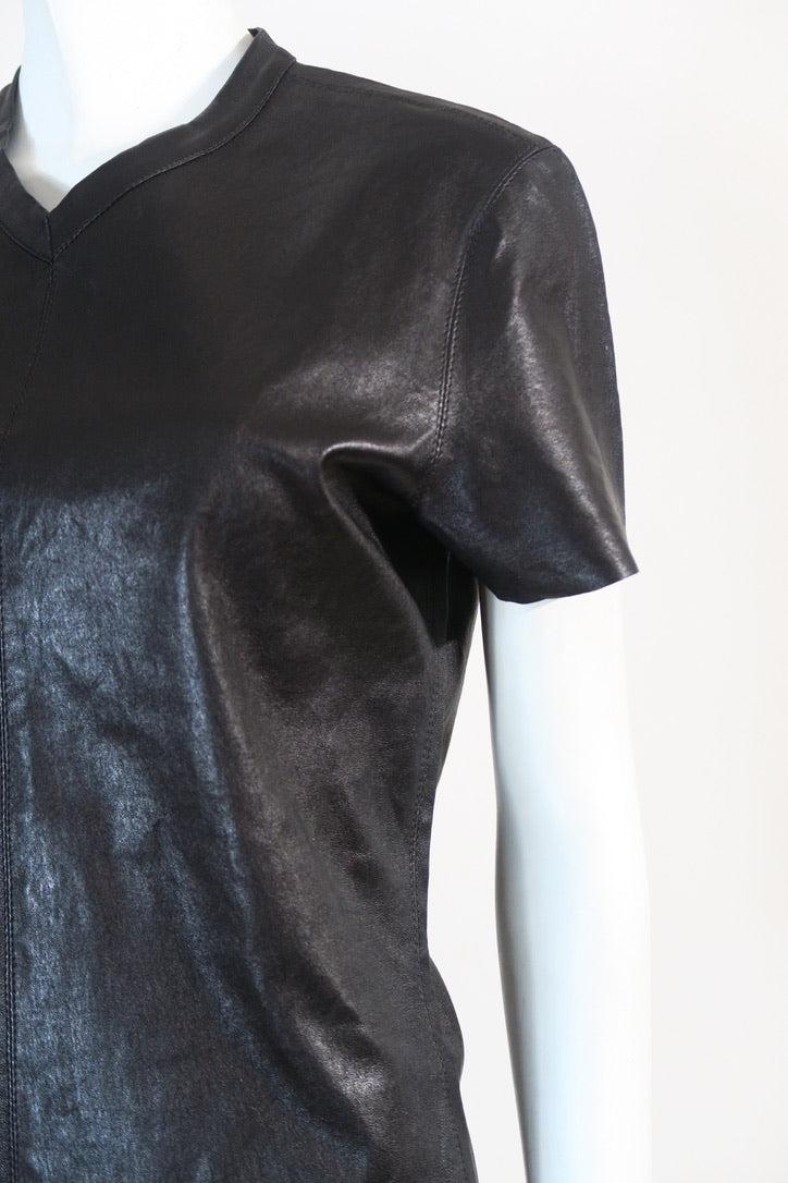 Jean Paul Gaultier structured leather top