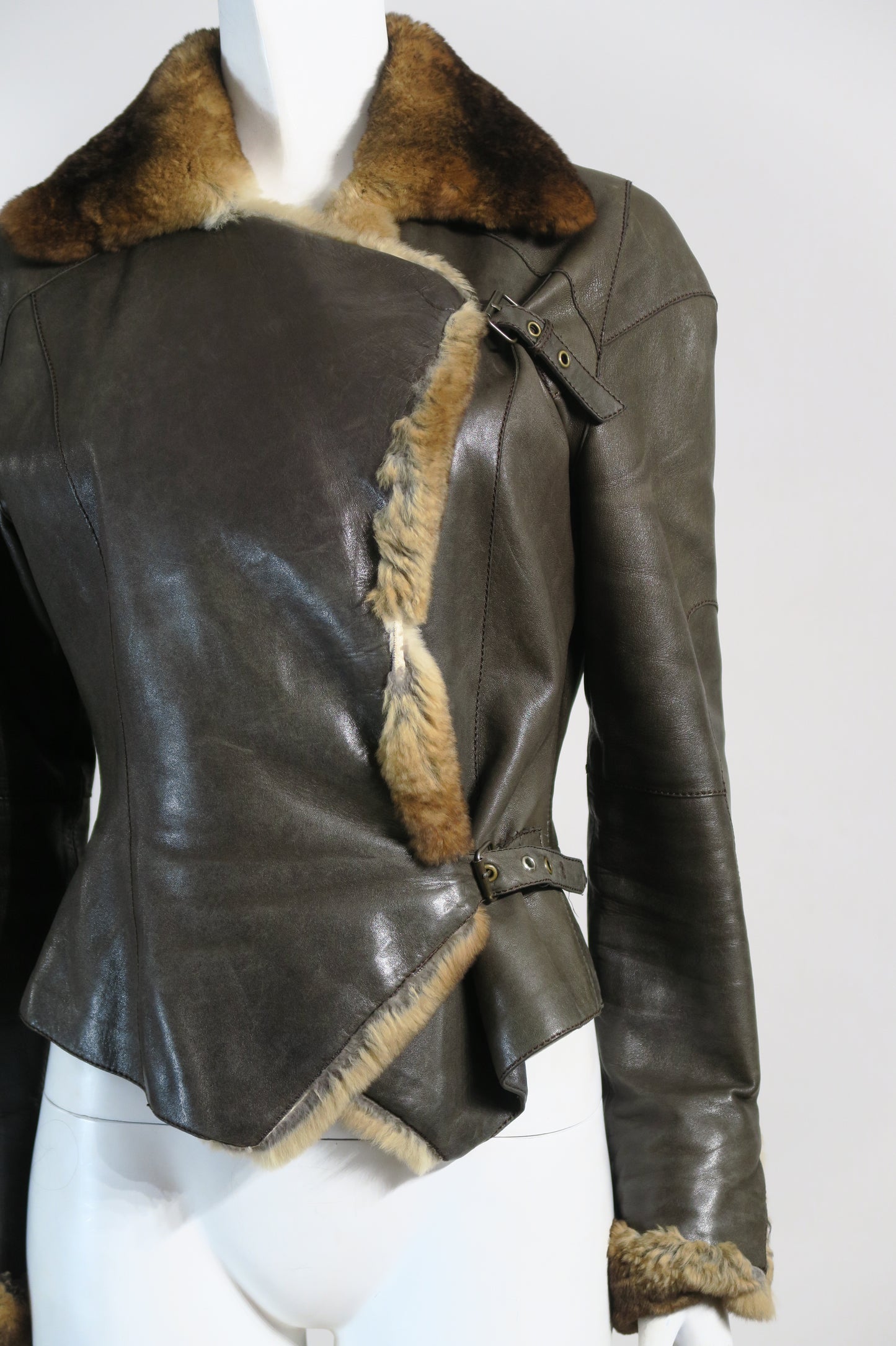 Jitrois asymmetric leather jacket