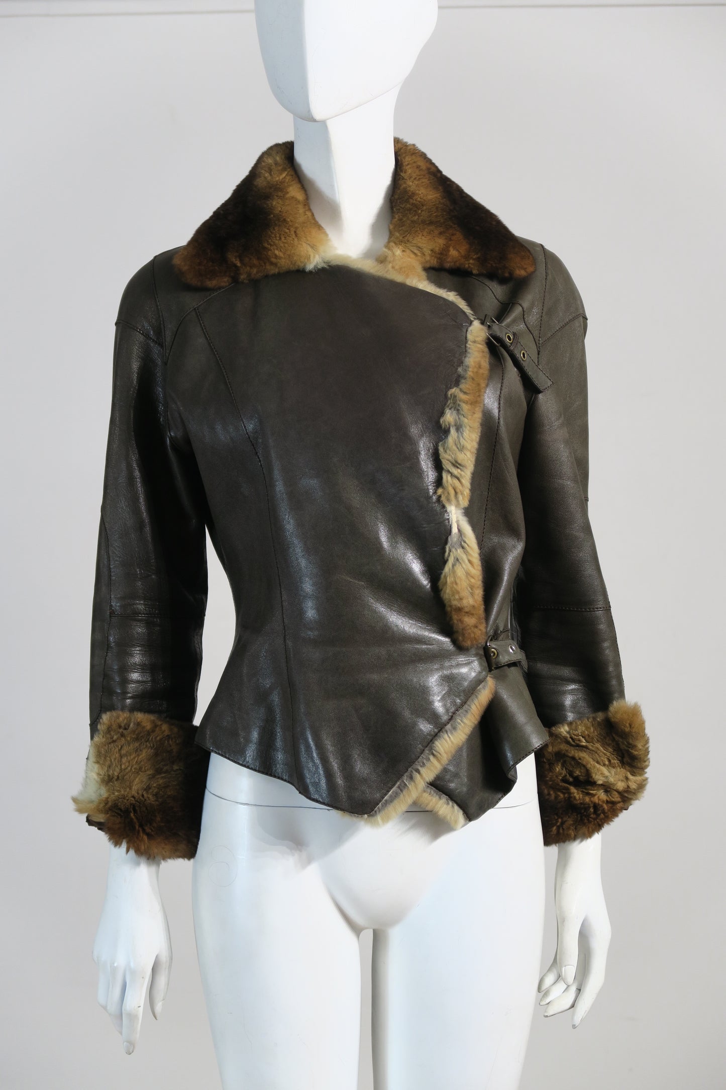 Jitrois brown leather shearling jacket