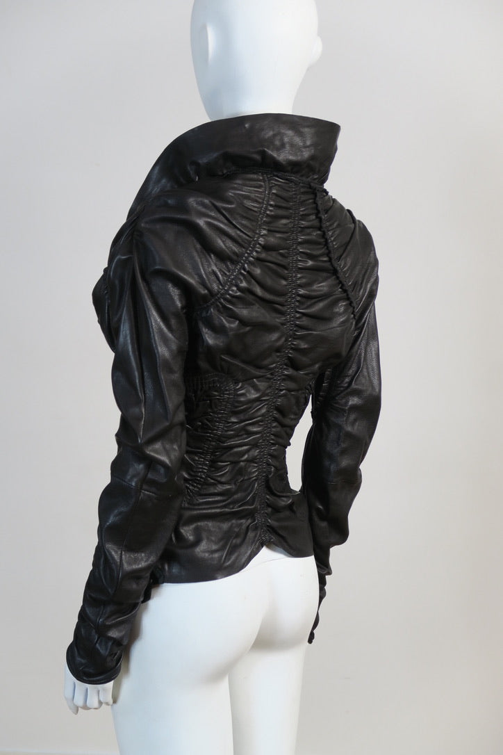 Jitrois lambskin fitted jacket textured