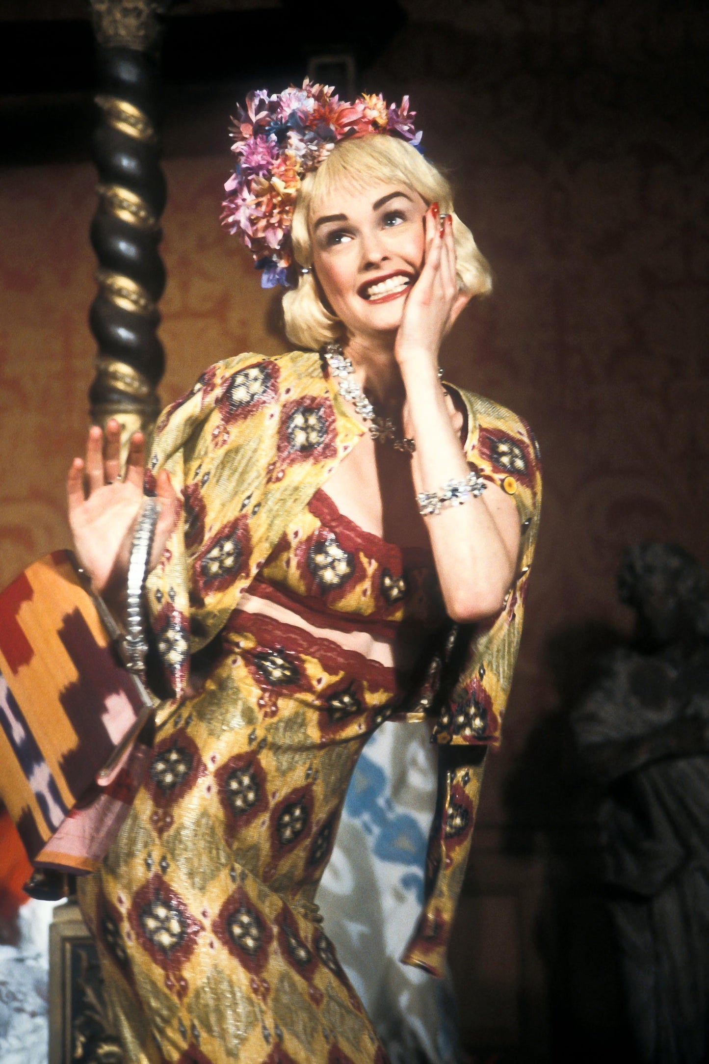 John Galliano archival dress with cardigan