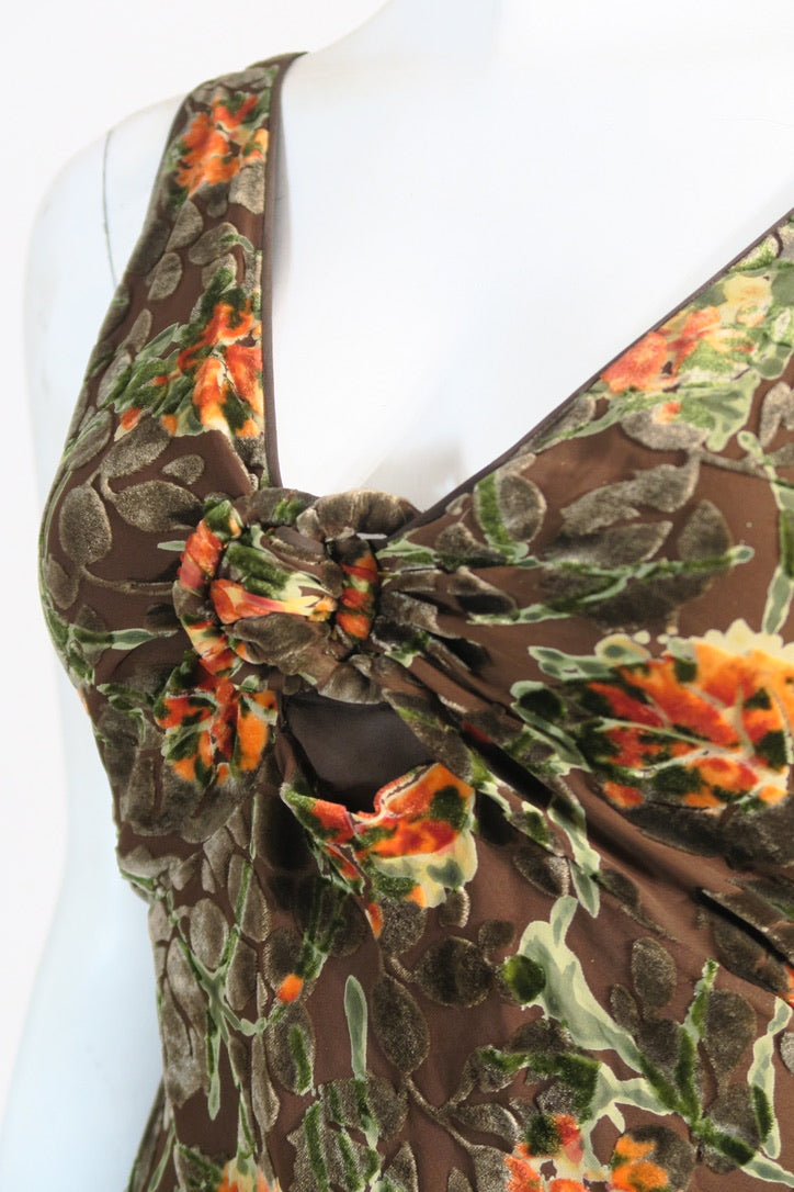 John Galliano vintage dress silk chiffon floral