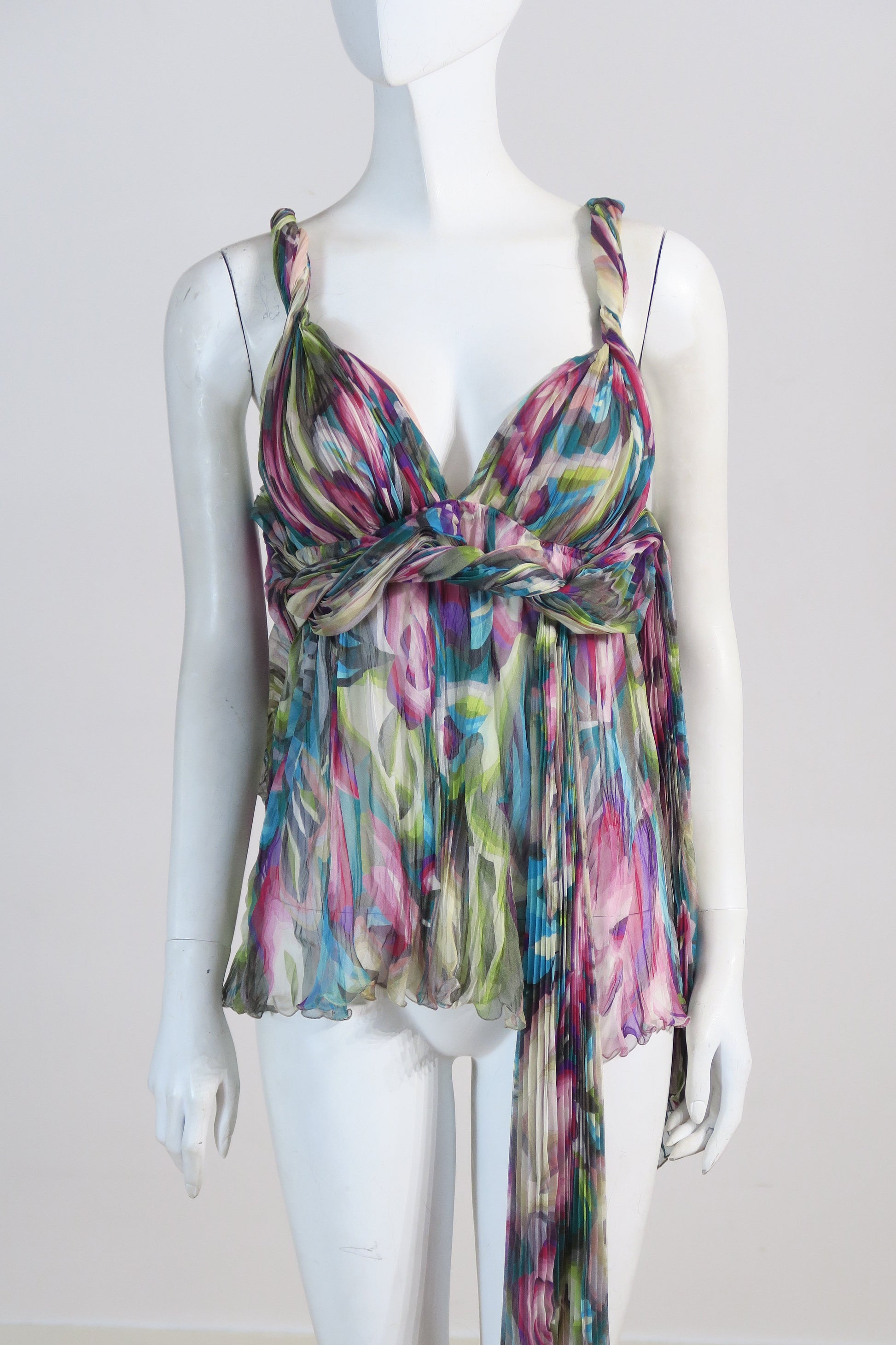 Missoni colorful chiffon silk top ruffles