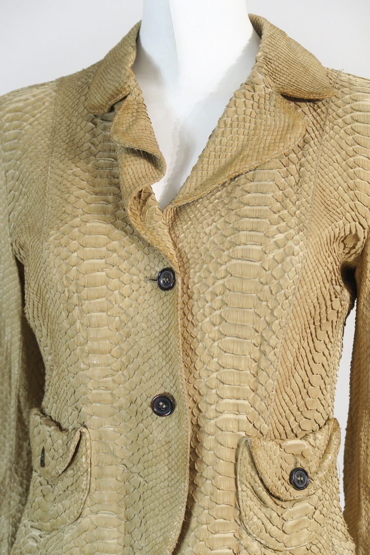 Prada snakeskin jacket light brown