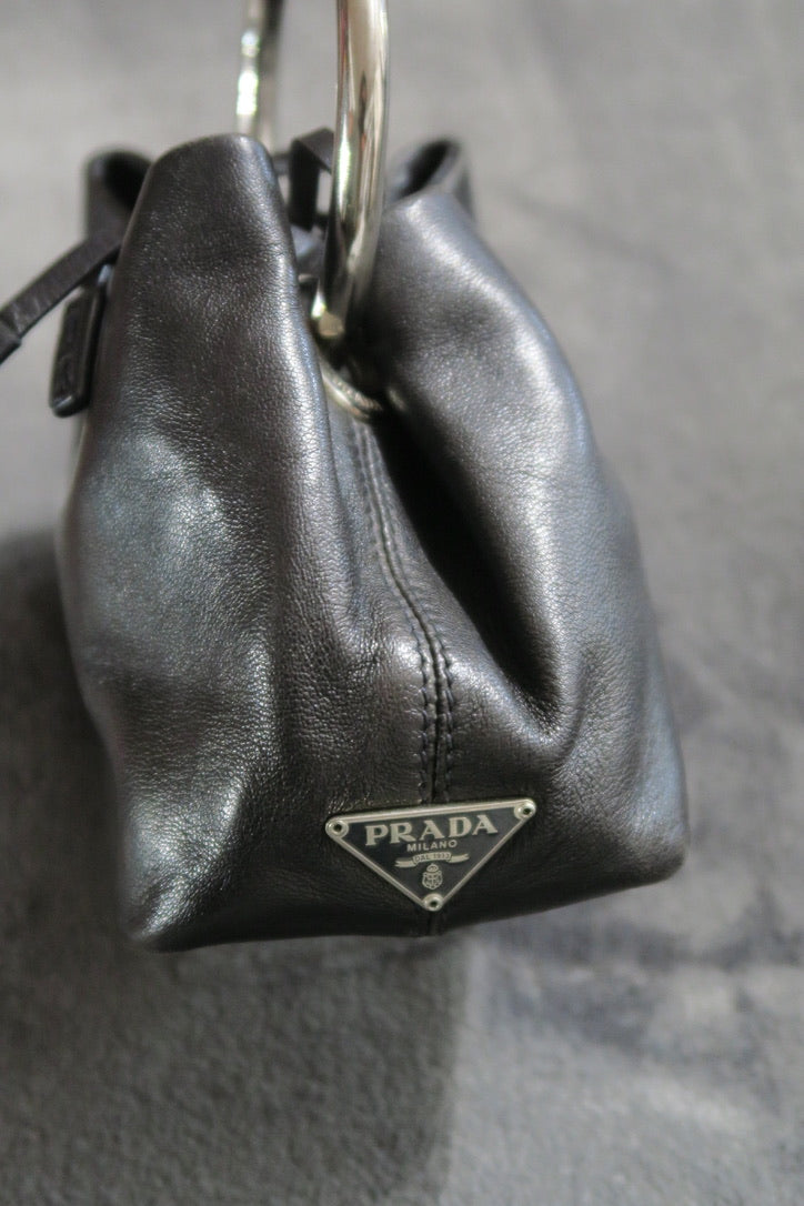Prada vintage mini bag triangle logo black