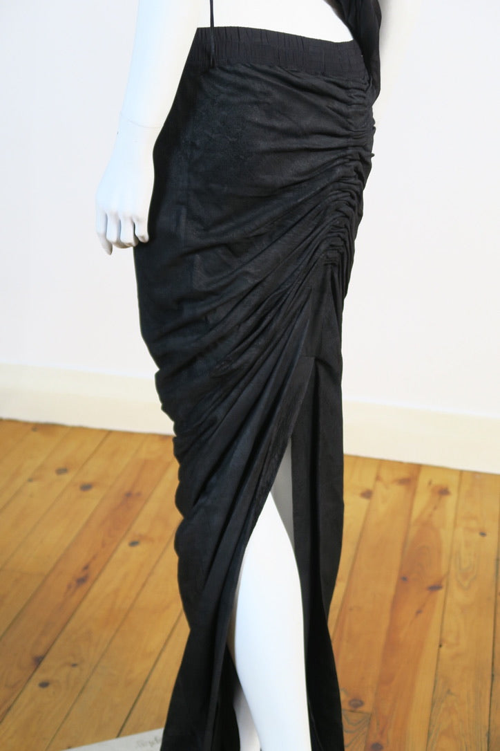 Rick Owens draped slit skirt