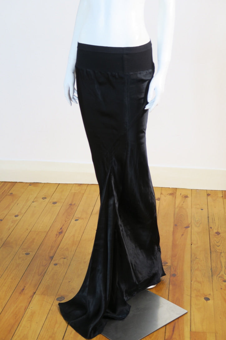 Rick Owens silk maxi skirt black