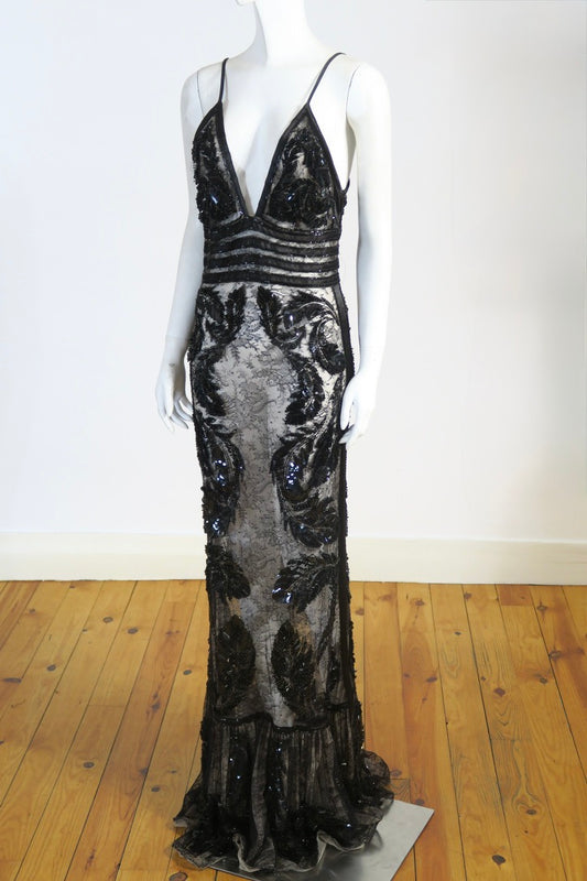 Roberto Cavalli sample beaded gown couture dress