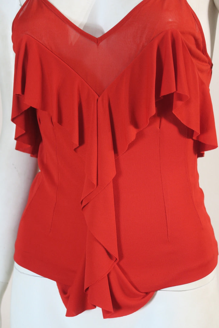 Tom Ford era YSL sleeveless top red