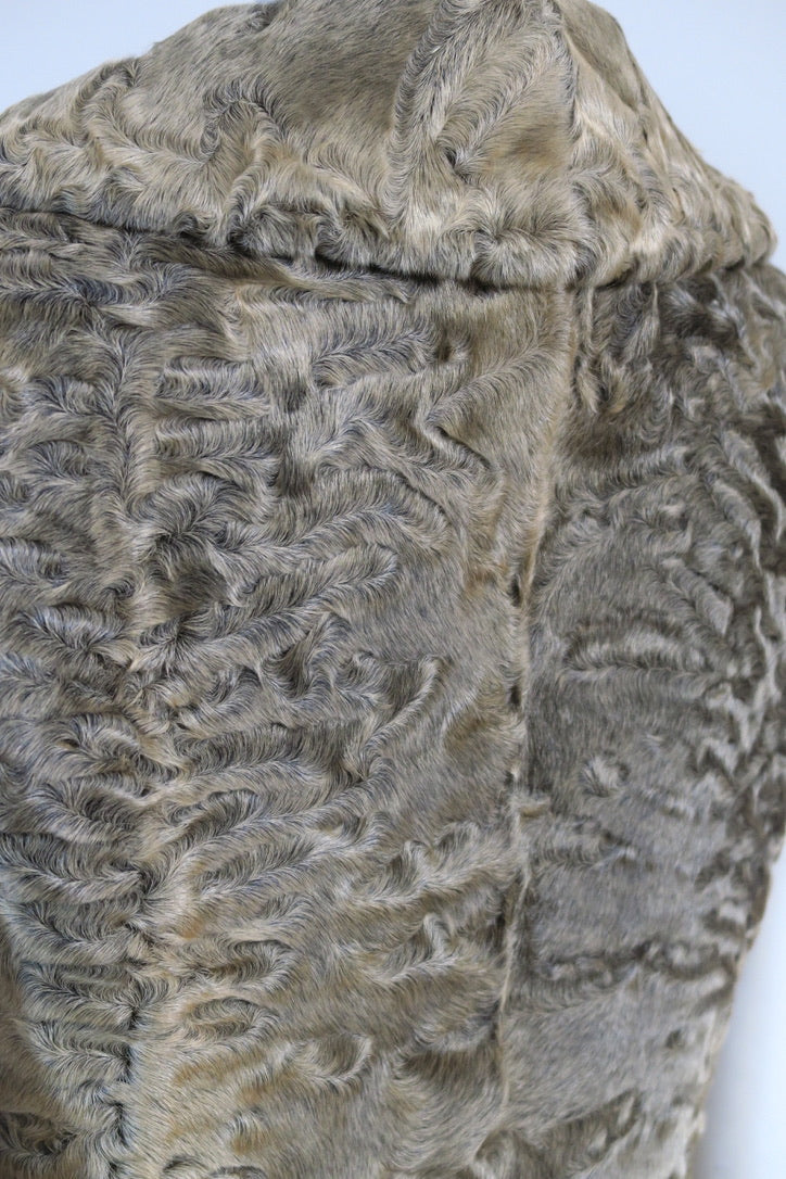 Valentino astrakhan vest neutral tone