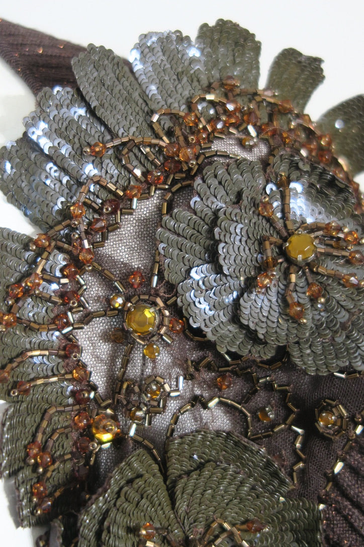 Valentino bolero detail sequins beads flowers Paris