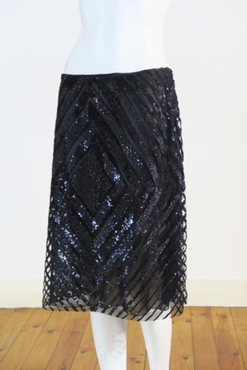 Valentino skirt detail sequins black evening Paris