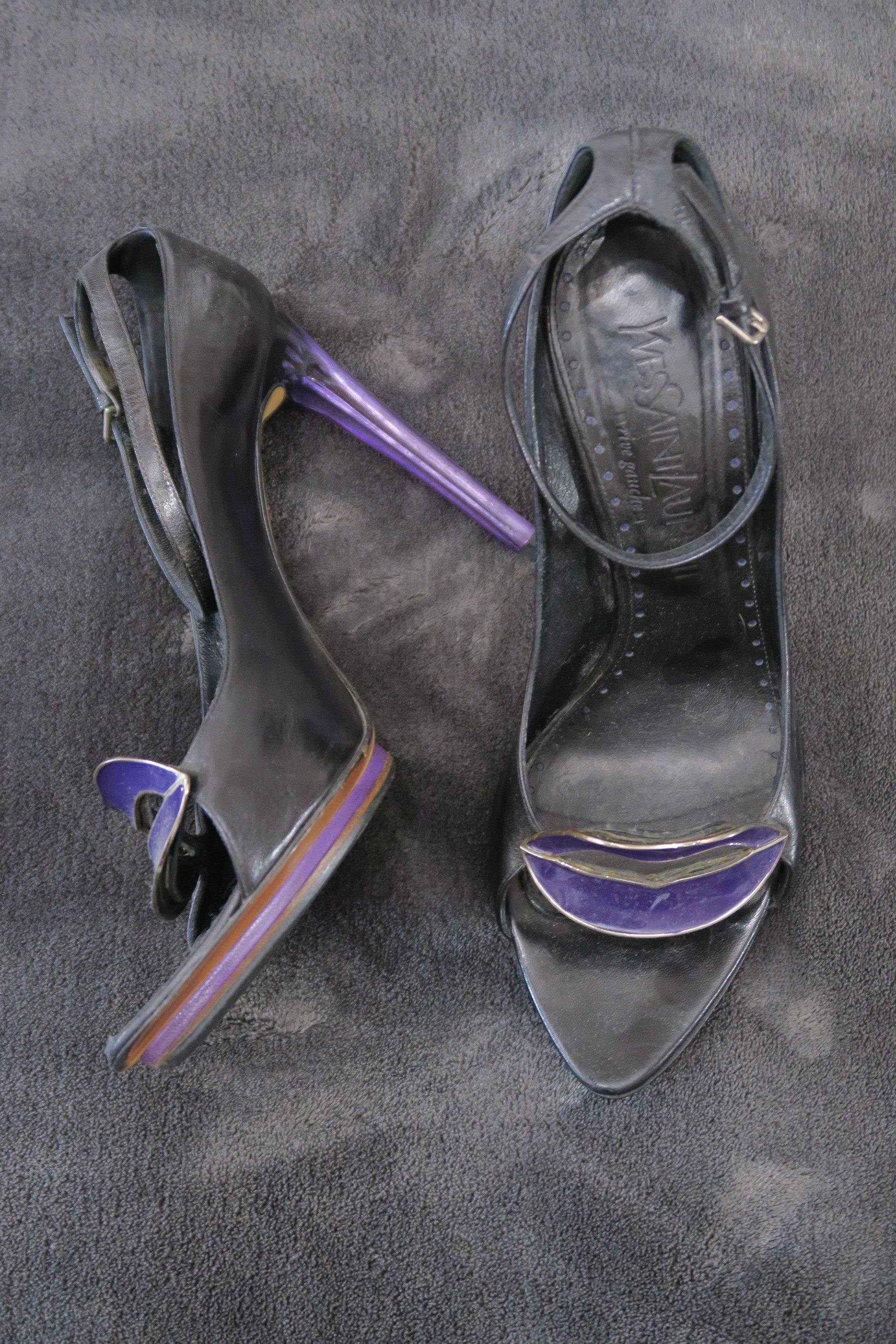 YSL Tom Ford heels purple detail