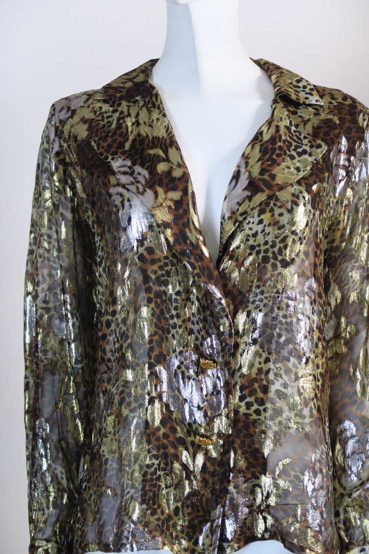 YSL camouflage blouse vintage