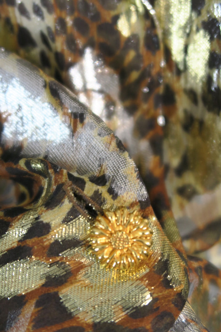YSL printed silk shirt gold buttons