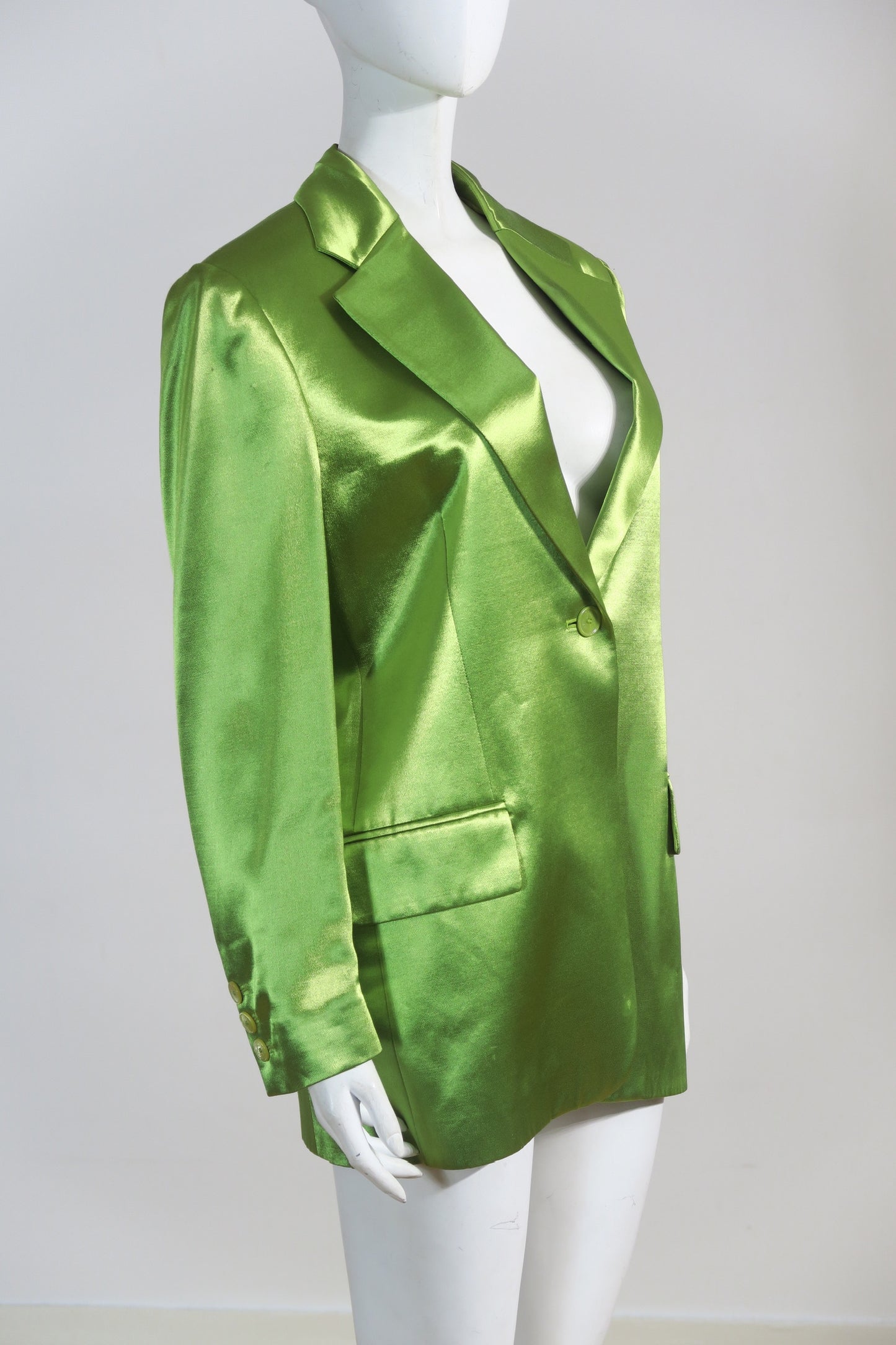 YSL satin blazer bright green vintage Paris