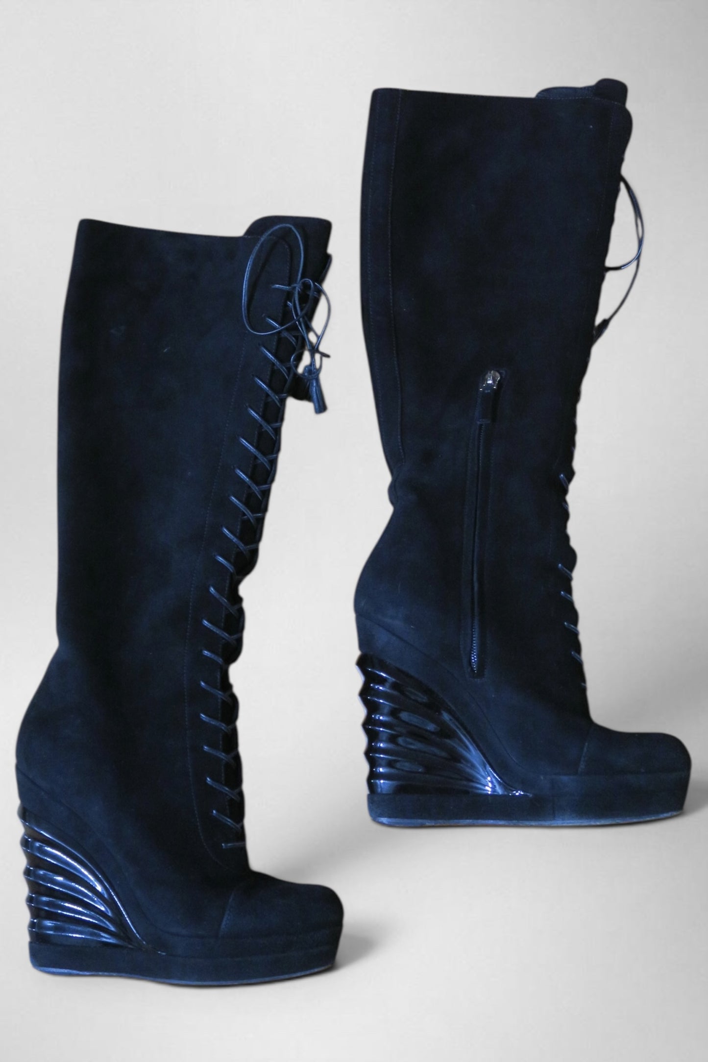 Yves Saint Laurent suede platform boots
