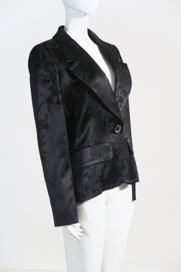 Yves Saint Laurent 1997 jacquard blazer black Paris