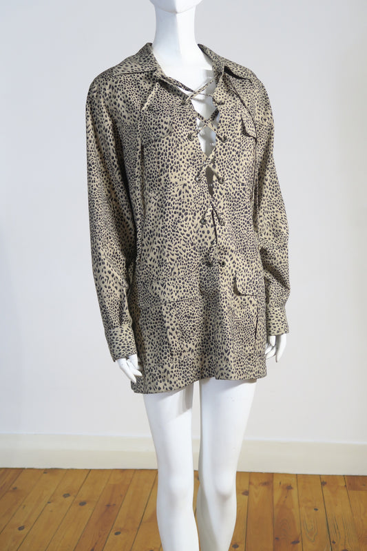 Yves Saint Laurent leopard saharienne jacket 1995 Paris