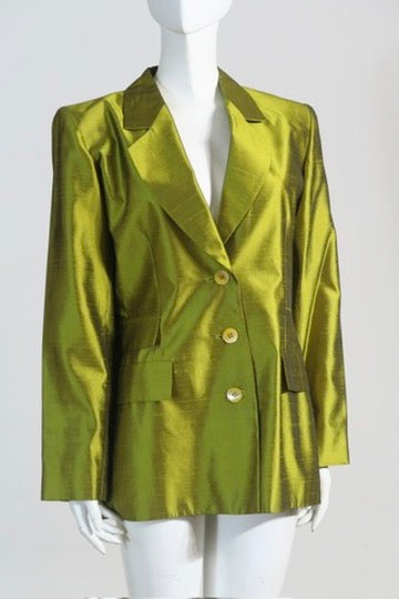 Yves Saint Laurent tailored blazer green silk Paris
