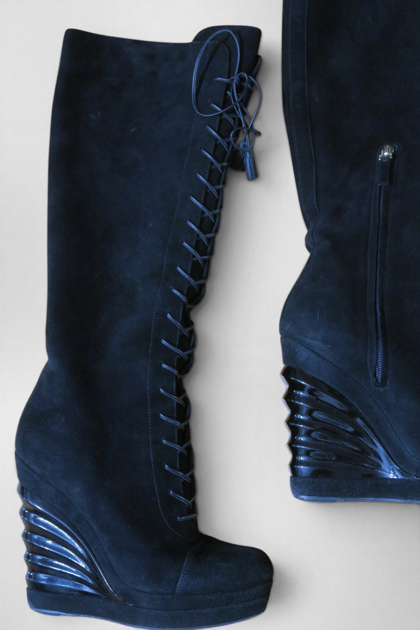 Yves Saint Laurent suede platform boots