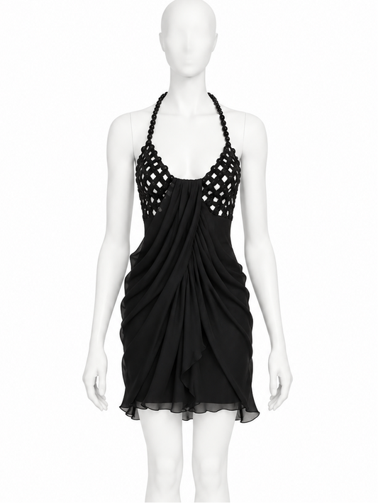 Dior spring 1992 runway beaded silk dress