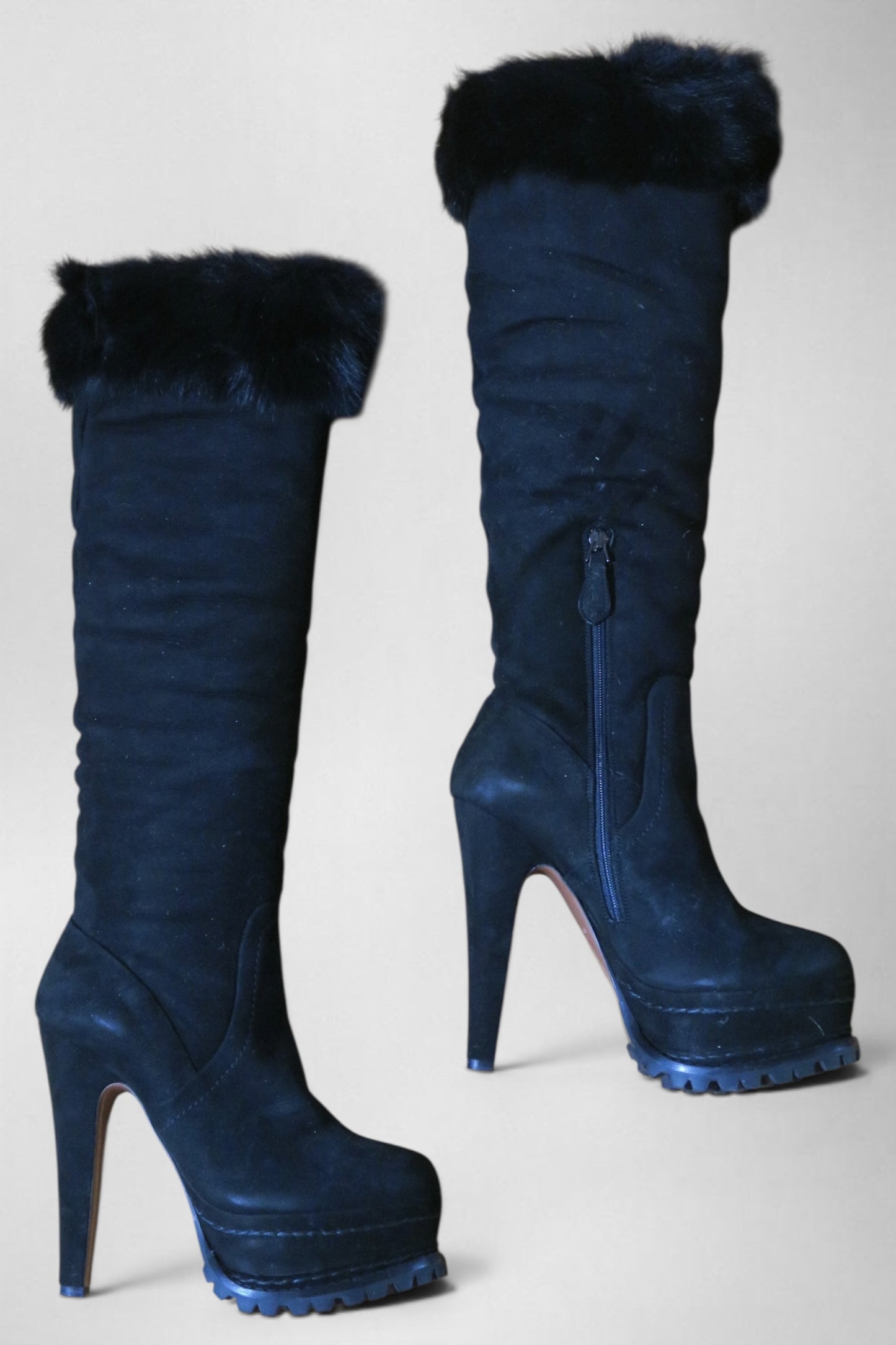 Alaia shearling trim boots