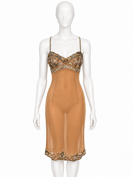 Atelier Versace 90s haute couture silk beaded dress