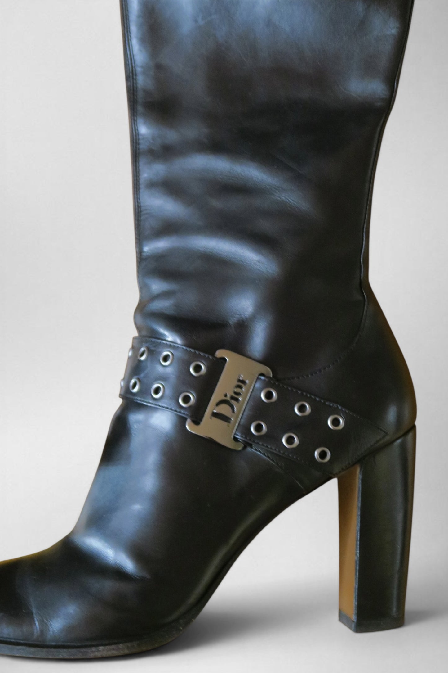 Dior leather knee high boots