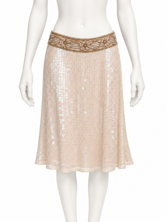 Blumarine beaded sequins midi skirt