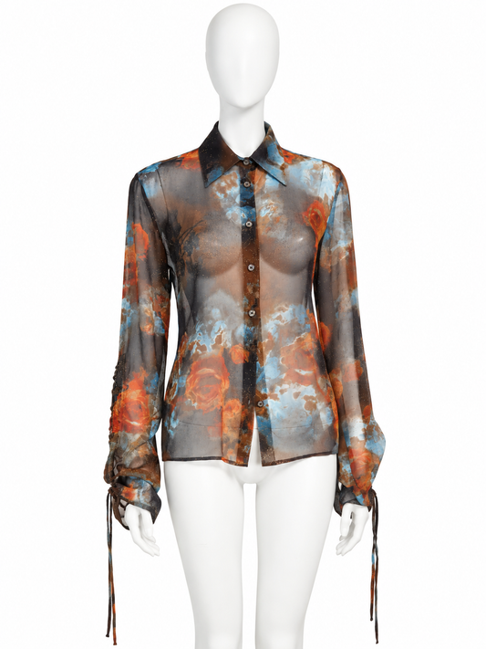 Roberto Cavalli chiffon silk printed top