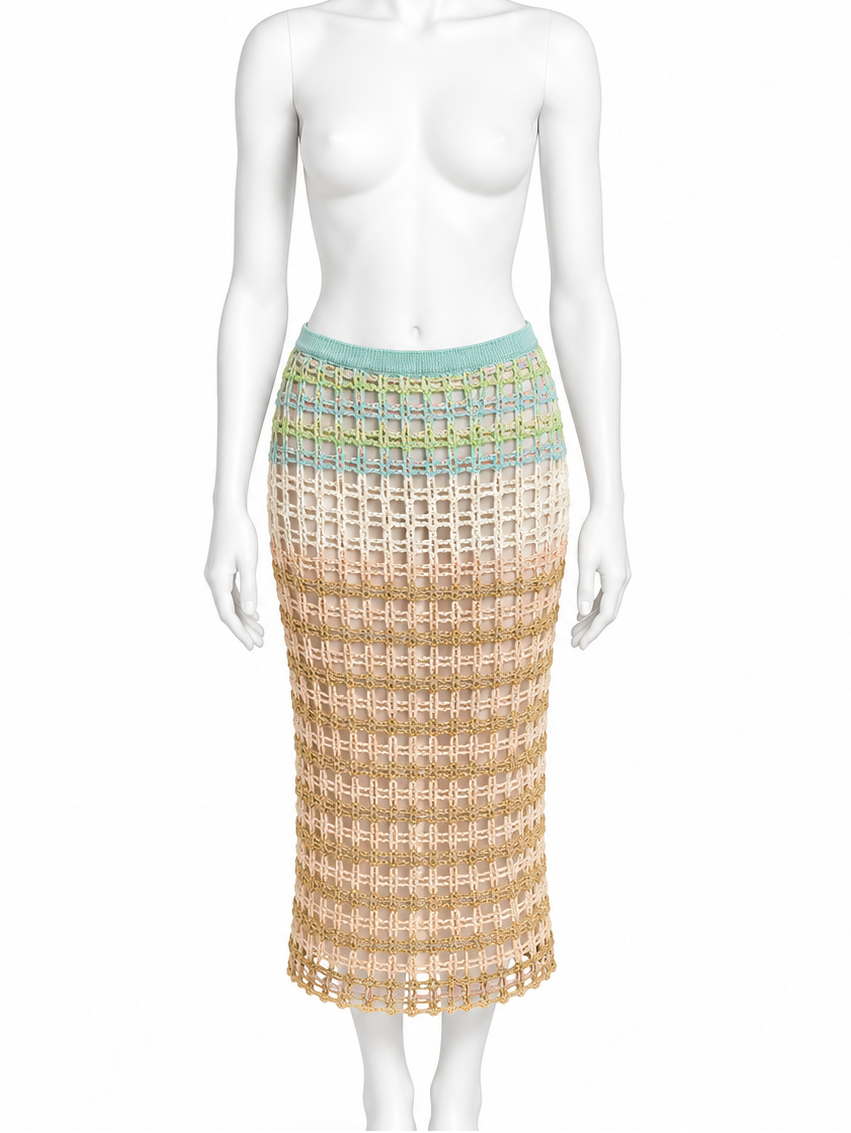 Christian Lacroix crochet summer midi skirt