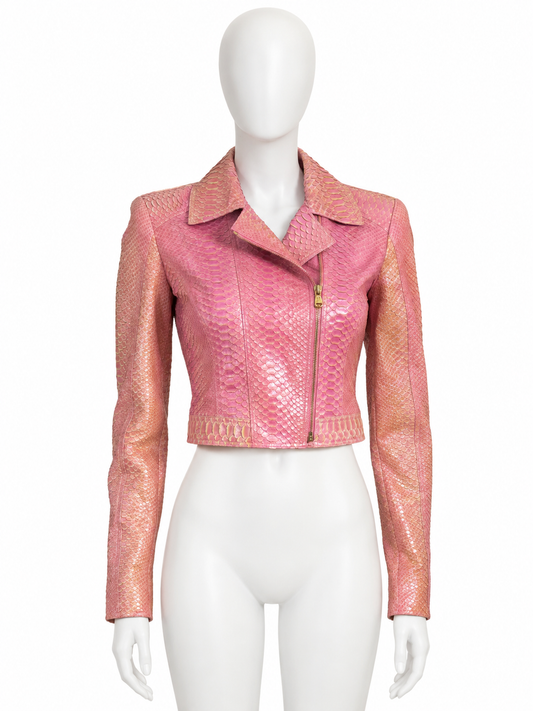 Versace python cropped jacket