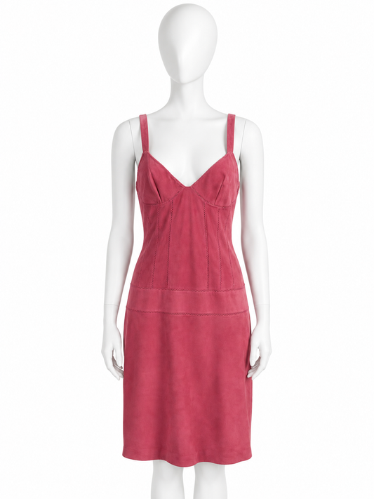 Dior pink suede dress