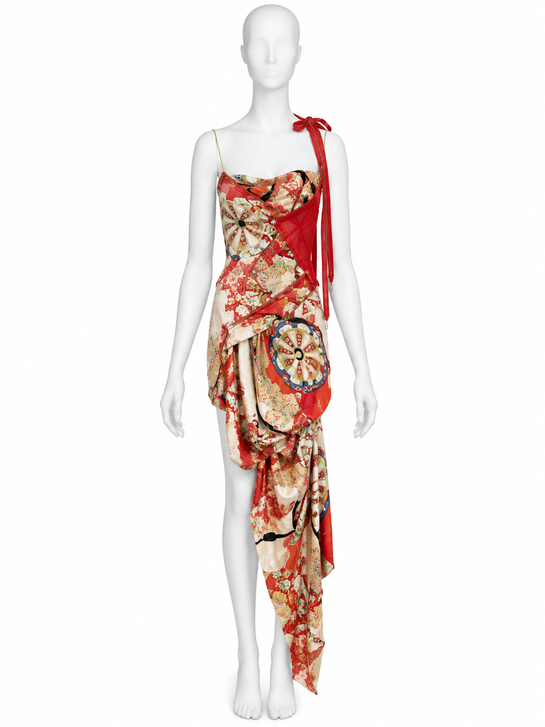 Dior Spring 2001 asymmetrical zipper printed dress