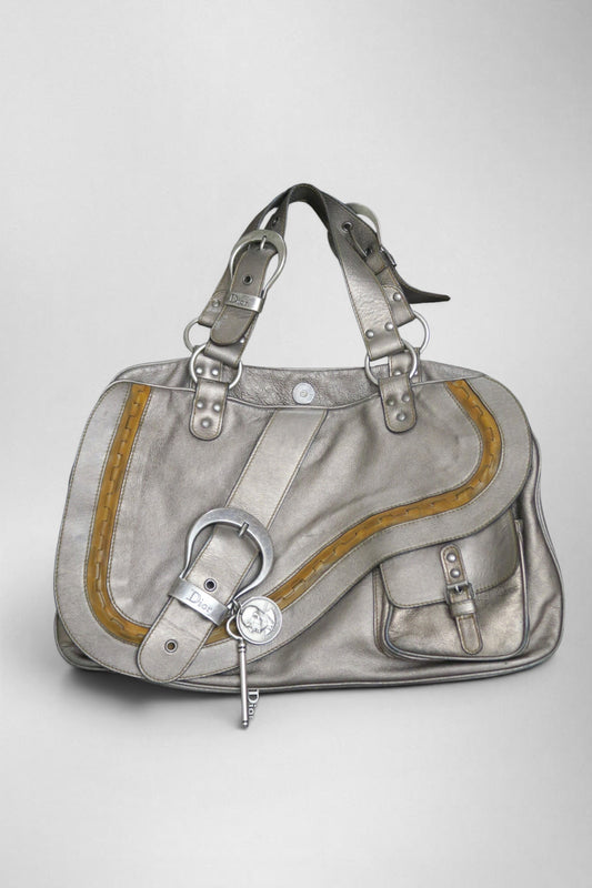 dior gaucho metallic leather bag