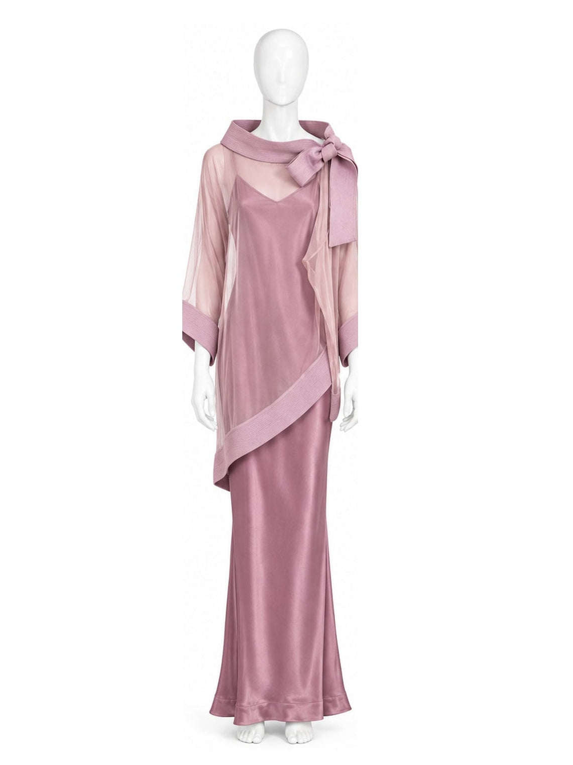 Dior fall 1999 satin evening dress with organza tunic